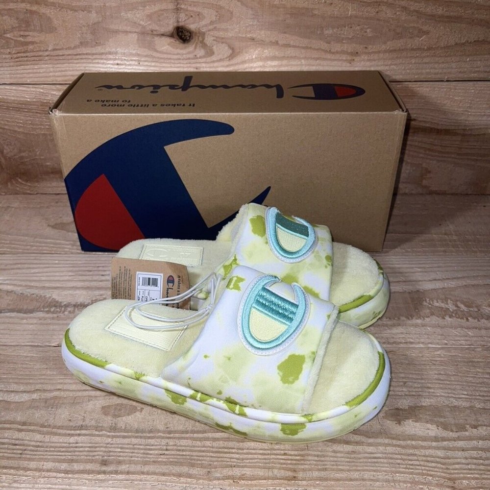 Champion Women's Cloud Dye Lemon Yellow Multi Slippers Cozy Sandals: CPS10345W